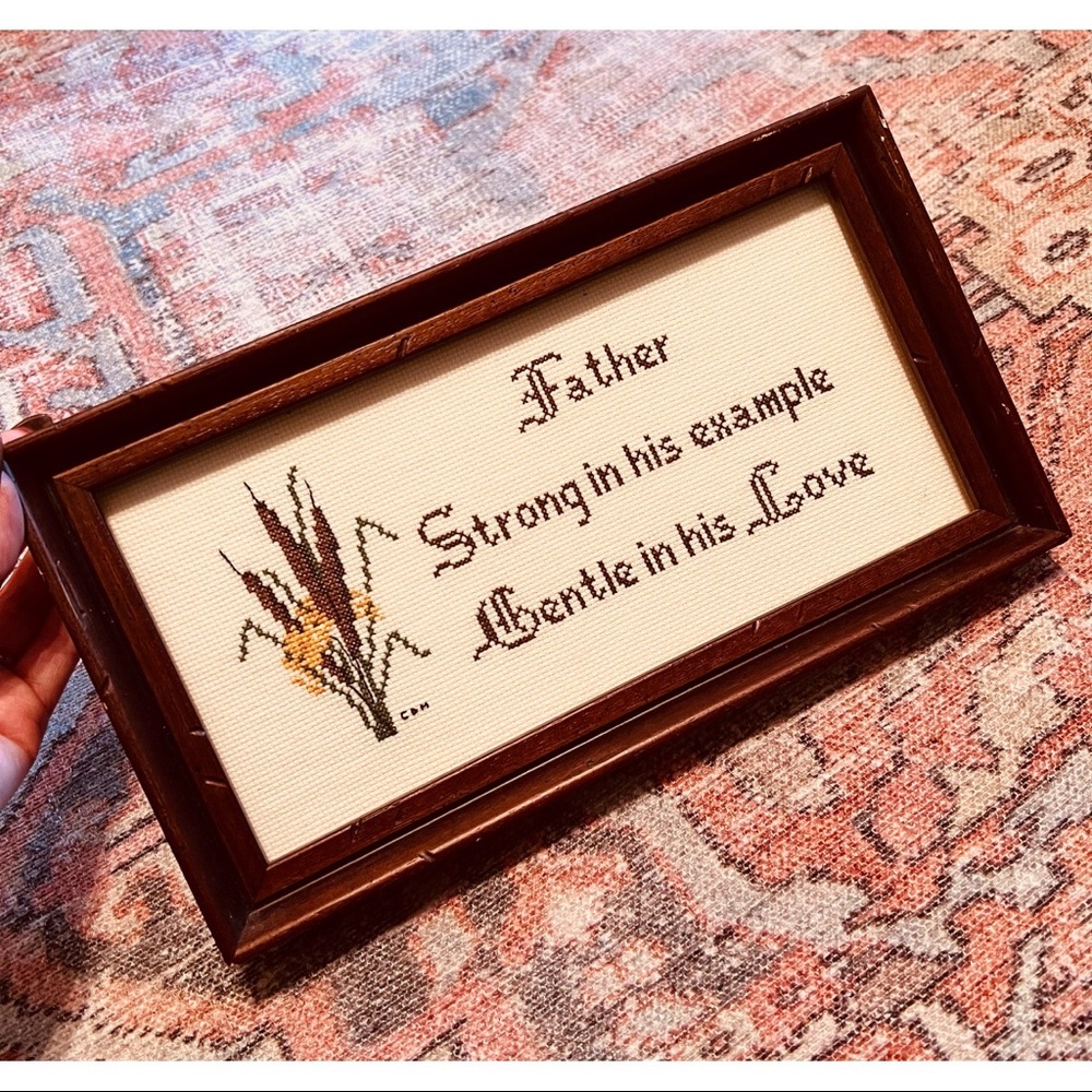 Father Needlepoint Art Framed